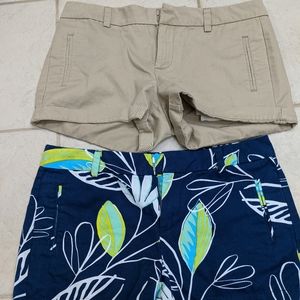 STYLUS Bundle Khaki and blue floral cotton shor